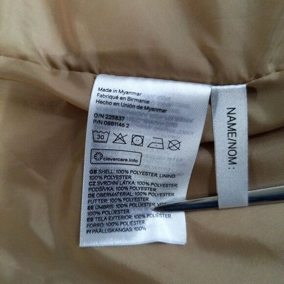 HM Faux Fur Teddy Coat Womens Beige Snap Front Collared Long Sleeve Jacket Sz 10 - Picture 7 of 9